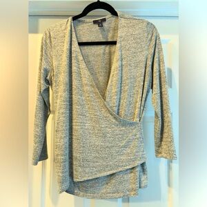 GAP Heather Gray Wrap Blouse